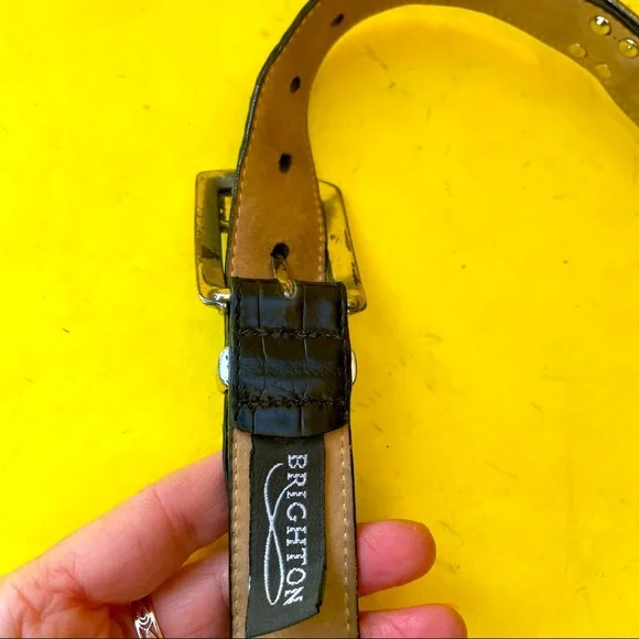 Vintage black/silver Brighton leather belt - Picture 5 of 8